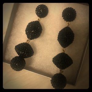 J. Crew Black Beaded Drop Earrings